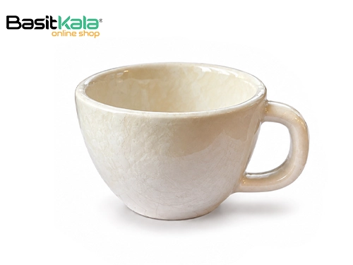 فنجان کاپوچینو خوری سرامیکی صدفی طرح دار