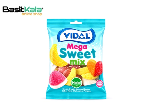 پاستیل شکری میکس مگا سوییت بدون گلوتن 90 گرمی ویدال