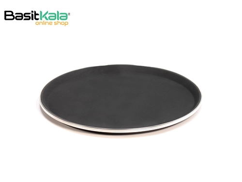 سینی گرد استپ دار لبه استیل 40 سانتی متری