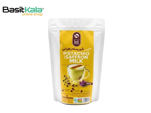 پودر شکلات سفید پسته زعفرانی بسیط