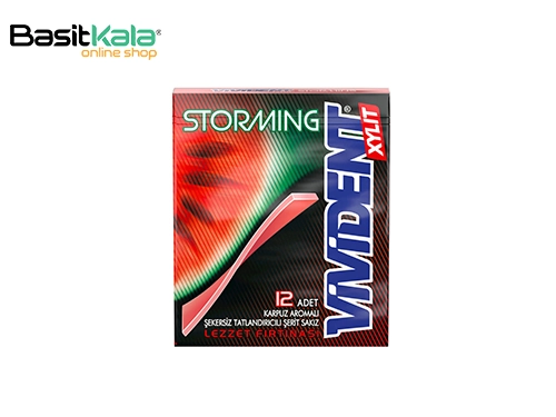 آدامس نواری بدون قند هندوانه استورمینگ 12 عددی ویویدنت