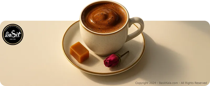 قهوه ترک با کارامل و گل سرخ