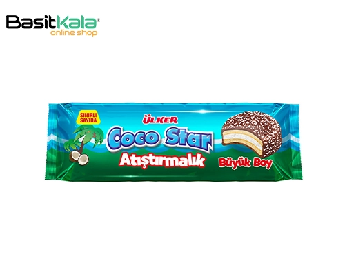 بیسکوئیت با روکش شکلاتی نارگیلی و مغز مارشمالو کوکواستار 154 گرم اولکر