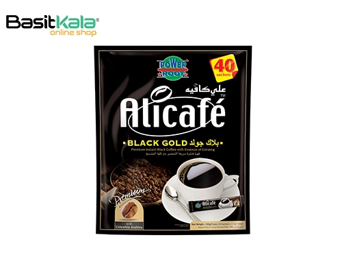 قهوه فوری ساشه‌ای اورجینال بلک گلد با جنسینگ بسته 40 عددی علی کافه