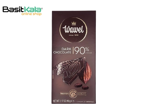 شکلات تلخ تخته‌ای 90%، 90 گرم واول