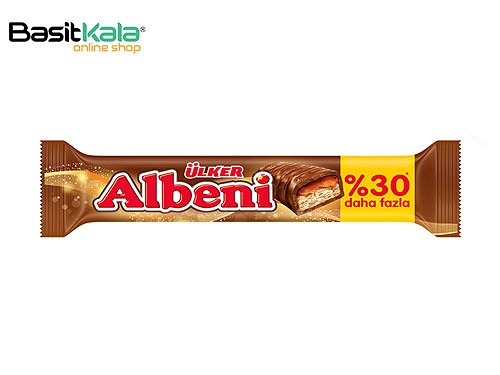 شکلات بار آلبنی با مغز کارامل و بیسکوییت 30% حجم بیشتر 52 گرم اولکر ulker Albeni