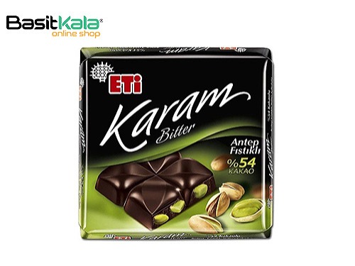 شکلات تلخ 54% با مغز پسته 60 گرم اتی کارام ETi karam