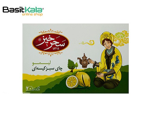 چای سبز کیسه ای با طعم لیمو سحرخیز بسته 20 عددی Saharkhiz