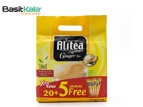 شیر چای (چای لاته) زنجبیلی سیگنچر 3 در 1 بسته 25 عددی علی تی ALITEA signature