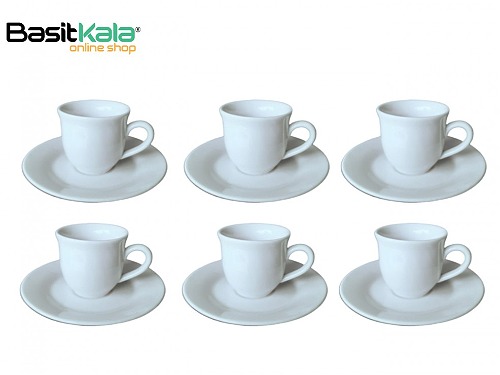 ست فنجان و نعلبکی 12 پارچه تقدیس مدل قهوه ساده