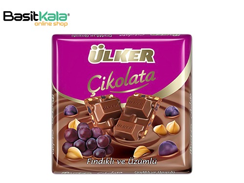 شکلات تخته ای با مغز فندق و انگور 65 گرمی اولکر Ülker