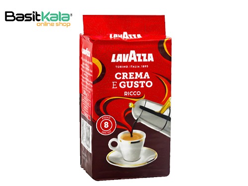 پودر قهوه کرما ای گوستو مدل ریکو 250 گرمی لاواتزا LAVAZZA creama e gusto ricco