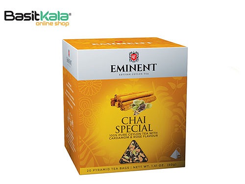 چای سیاه ویژه سیلان طعم هل، دارچین و زنجبیل کیسه ای 20 عددی امیننت Eminent chai special
