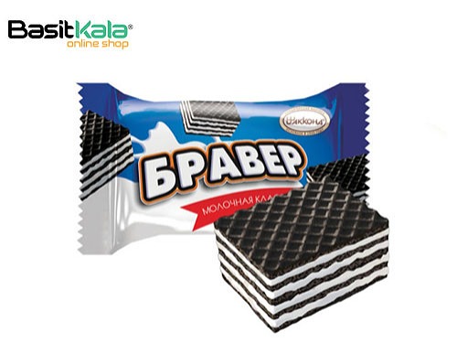 ویفر روسی شکلاتی با مغز کرم شیری بِراوِر Braver