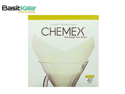 فیلتر کاغذی مربعی تاخورده قهوه 40 تایی کمکس CHEMEX bonded filters