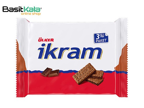 بیسکوییت کاکائویی با مغز کرم شکلات شیری 252 گرم ایکرام اولکر Ulker Ikram