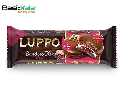 کیک شکلاتی با مغز مارشمالو و مارمالاد آلبالو و روکش شکلاتی 7 عددی لوپو LUPPO