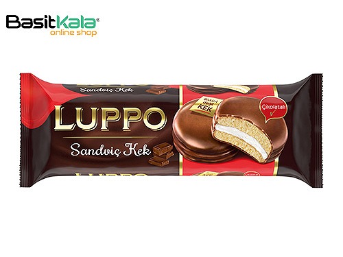 کیک اسفنجی با مغز مارشمالو و روکش شکلاتی 8 عددی لوپو LUPPO