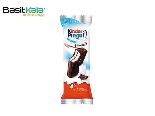 کیک با مغز کرم شیری و روکش شکلات تلخ 30 گرم کیندر پینگویی Kinder Pingui