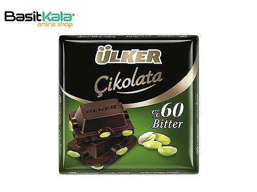 شکلات تلخ 60% با مغز پسته 65 گرم اولکر Ulker cikolata