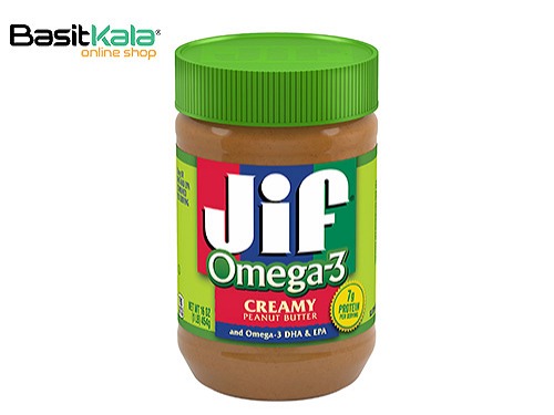 کره بادام زمینی حاوی امگا 3 کرمی 454 گرم جیف JIF Omega-3 creamy