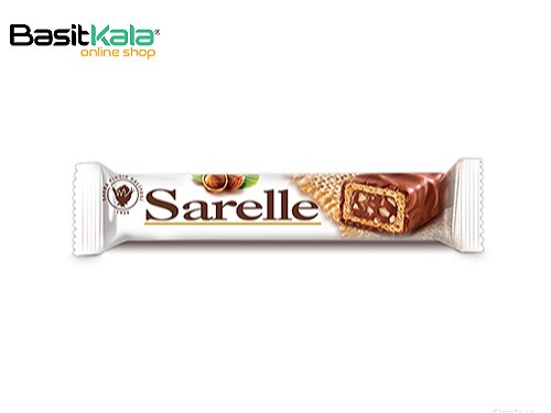 ویفر با مغز کرم شکلات مخلوط با تکه های فندق و روکش شکلات 33 گرم سارلا Sarelle
