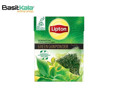 چای سبز ساچمه ای کیسه ای 20 عددی لیپتون LIPTON green gunpowder tea
