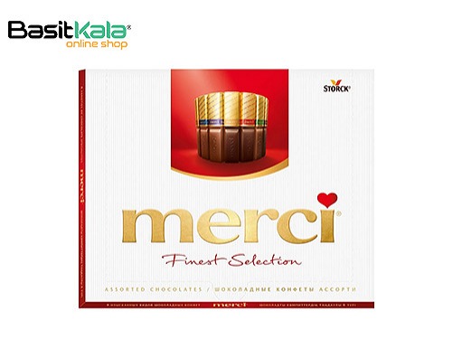 شکلات کادویی سری فاینست سلکشن شامل هشت نوع شکلات 250 گرم مرسی MERCI finest selection