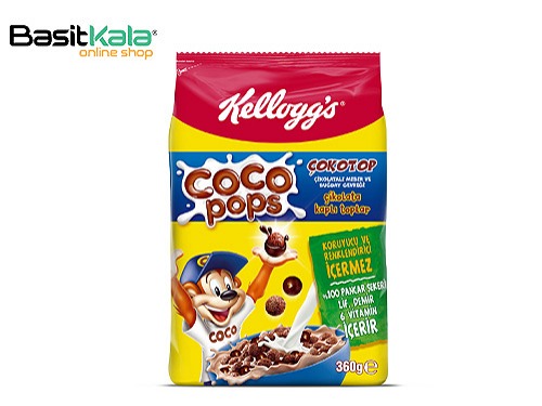 غلات صبحانه شکلاتی توپی شکل 360 گرمی کوکوپاپس کلاگز KELLOGG'S coco pops