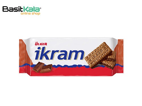 بیسکوییت کاکائویی با مغز کرم شکلات شیری 84 گرمی ایکرام اولکر Ulker Ikram