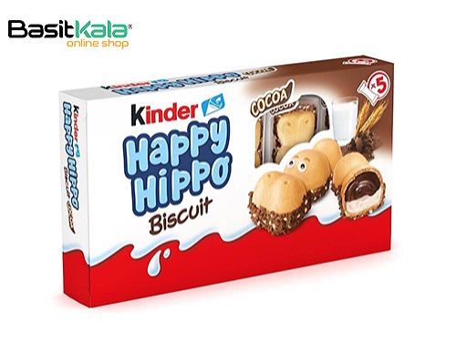 ویفر با مغز کرم شیری و کرم کاکائو 5 تایی هپی هیپو کیندر Kinder Happy Hippo