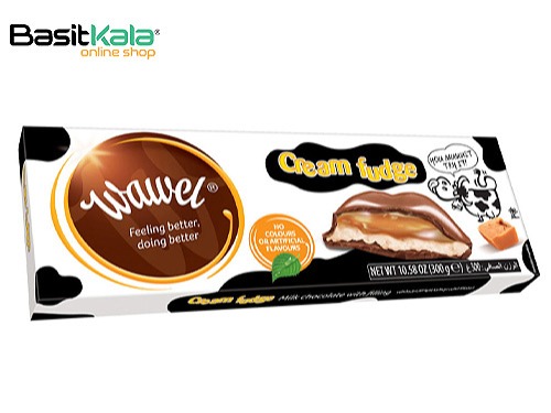 تابلت شکلات شیری با مغز کرم فاج کاراملی 300 گرمی واول WAWEL Cream Fudge