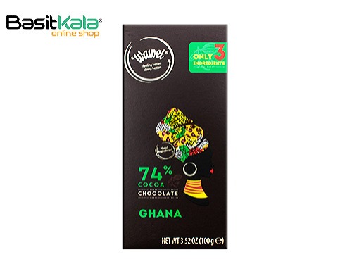 شکلات تلخ 74% غنا 100 گرمی واول WAWEL Ghana