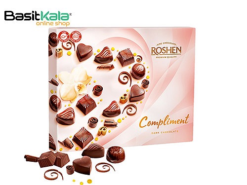 شکلات کادویی کامپلیمنت دارک ترکیب شکلات تلخ در چهار طعم 145 گرم روشن ROSHEN compliment dark