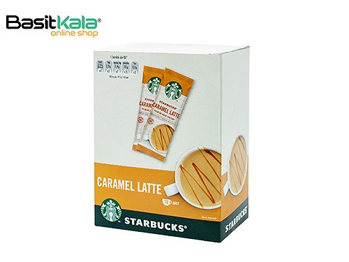 ساشه کافه لاته فوری کاراملی بسته 10 عددی استارباکس STARBUCKS caramel latte