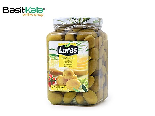 زیتون سبز دانه درشت 1500 گرم لوراس Loras