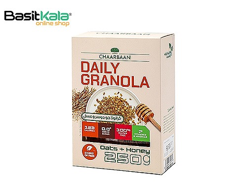 گرانولای روزانه جو دوسر و عسل 250 گرم چاربان Chaarbaan daily granola