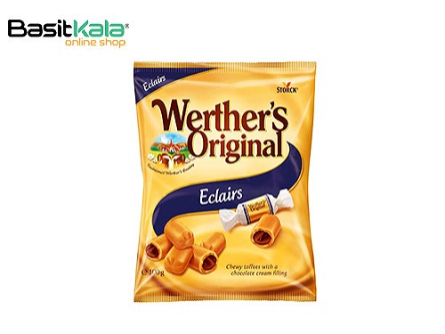 تافی شیری اِکلر با مغز کرم شکلات 100 گرم وردرز اوریجینال Werther's original Eclair
