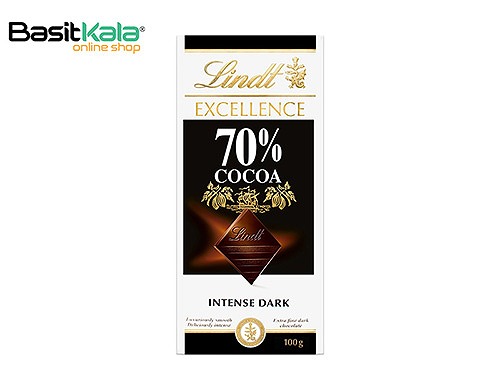 تابلت شکلات تلخ 70% اینتنس دارک سری اکسلنس 100 گرم لینت LINDT excellence