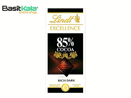 تابلت شکلات تلخ 85% ریچ دارک سری اکسلنس 100 گرم لینت LINDT excellence