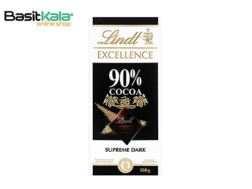 تابلت شکلات تلخ 90% سوپریم دارک سری اکسلنس 100 گرم لینت LINDT excellence