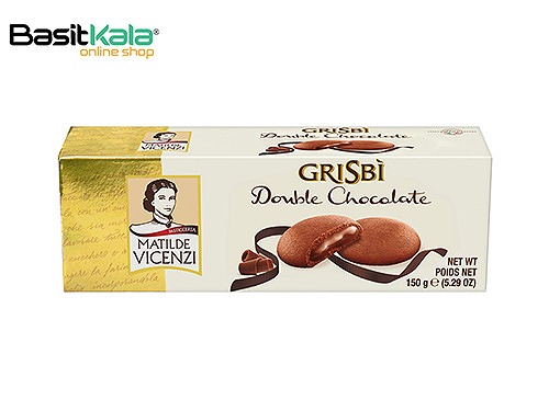 کوکی شکلاتی گریسبی دابل چاکلت با مغز کرم کاکائو 150 گرم ماتیلدا ویچنزی MATILDE VICENZI grisbi double chocolate