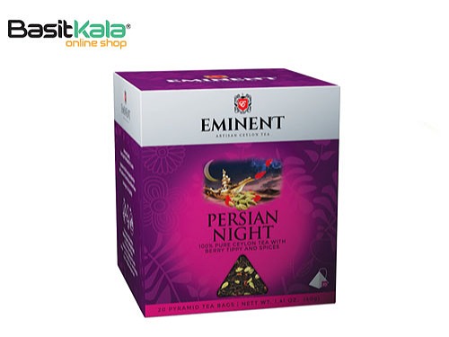 چای سیاه سیلان مدل پرشین نایت طعم هل و گل سرخ کیسه ای 20 عددی امیننت Eminent chai special