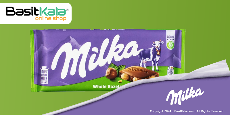 ارزش غذایی در هر 100 گرم از شکلات شیری با دانه های فندق میلکا