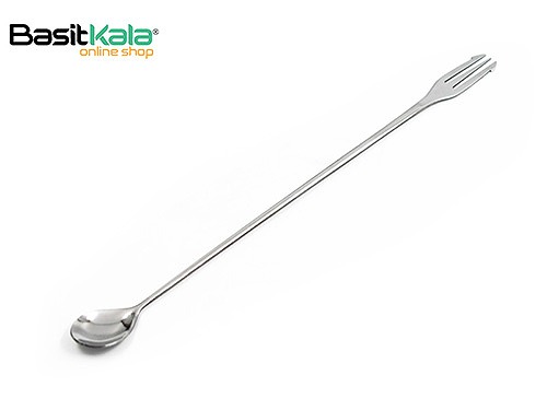 بار اسپون بدنه ساده تمام استیل انتها چنگال 31 سانتی متر fork end barspoon