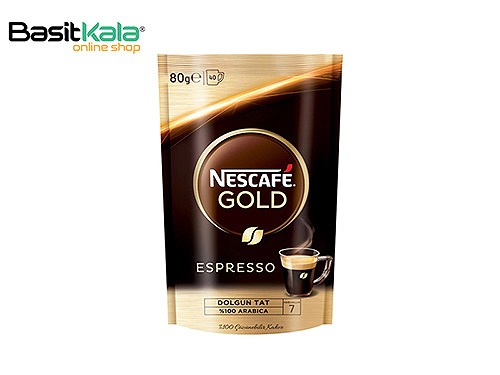 قهوه اسپرسو فوری گلد پاکت 80 گرمی نسکافه NESCAFE gold espresso
