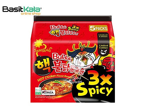 نودل فوری کره جنوبی (رامن) تریپل اسپایسی طعم خوراک مرغ تند (بولداک) سامیانگ