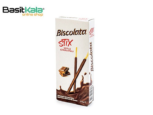 چوب بیسکوییت شکلاتی 27.5 گرم بیسکولاتا استیکس Biscolata STIX