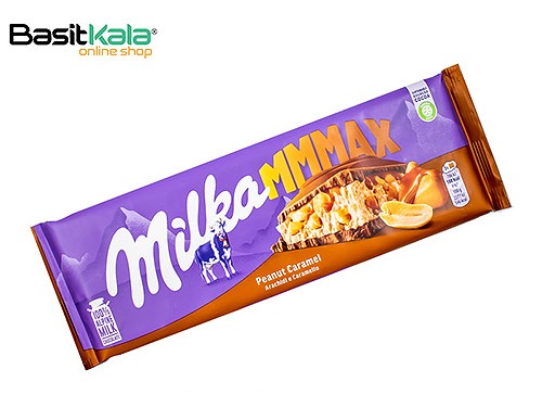 تابلت شکلاتی با مغز کرم کارامل و بادام زمینی کاراملی 276 گرمی میلکا مکس Milka MMMAX peanut caramel