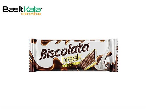 بیسکوئیت شکلات شیری برک 20 گرم بیسکولاتا BISCOLATA break milk cream